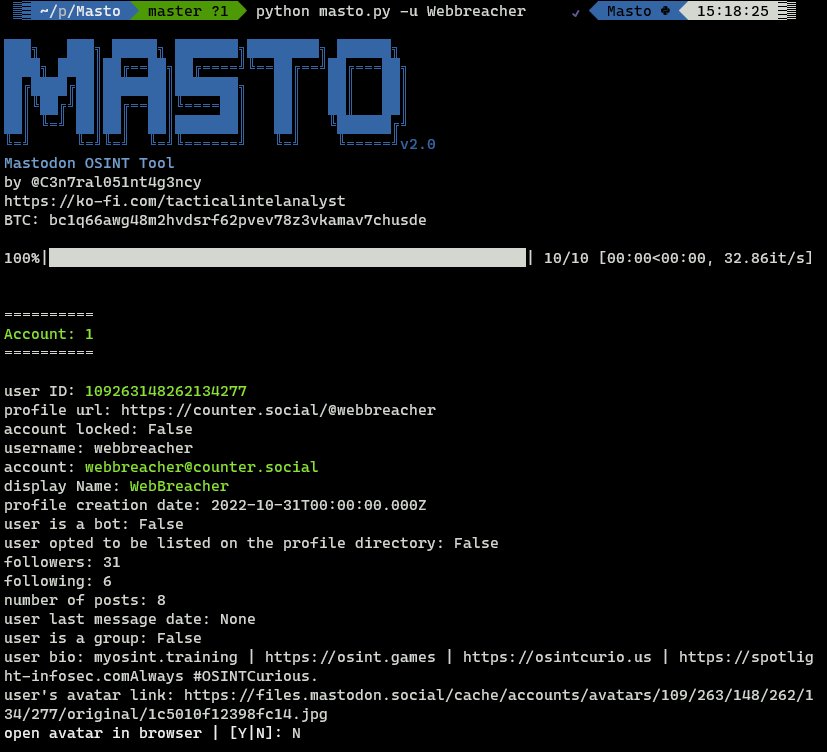 Masto OSINT Tool - by OSINT Tactical